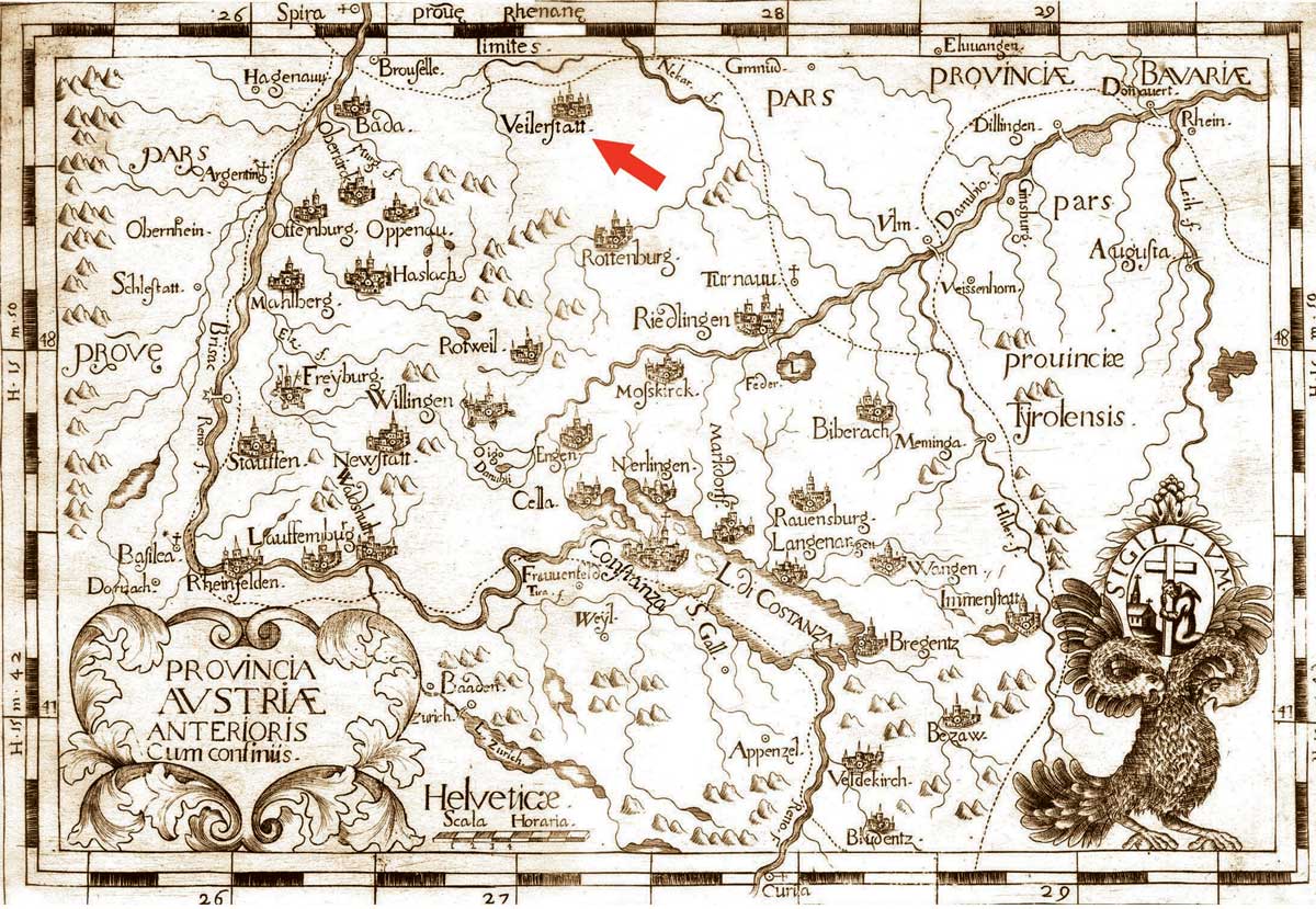 Karte „Provincia Avstriae Anterioris cum confiniis”